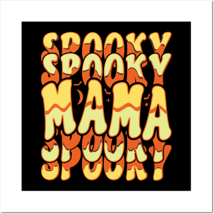 Mom Halloween Mama Spooky Retro Typography Posters and Art